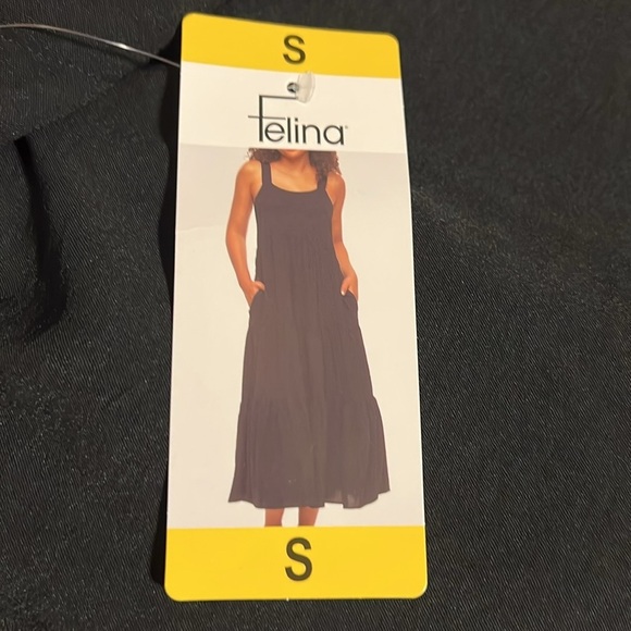 NWT Felina Women's Tiered Maxi Dress Black - Picture 5 of 5